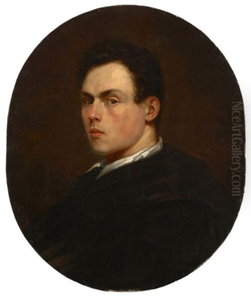 Autoportrait Vers 1830 Oil Painting by Benjamin Joseph Falk