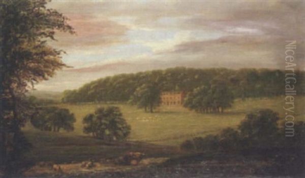 A Country House In A Landscape Oil Painting by Walter, General Fane