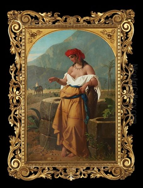 Arabian Water Carrier Oil Painting by Enrico Fanfani