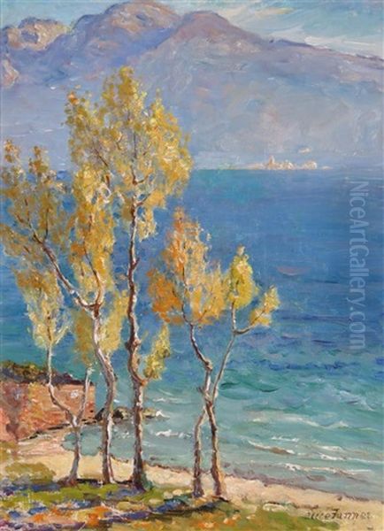 Autumn Lake Garda Oil Painting by Alice Maud Fanner