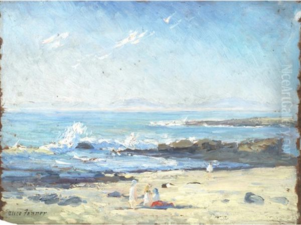 The Seashore, Southampton Water (pair) Oil Painting by Alice Maud Fanner