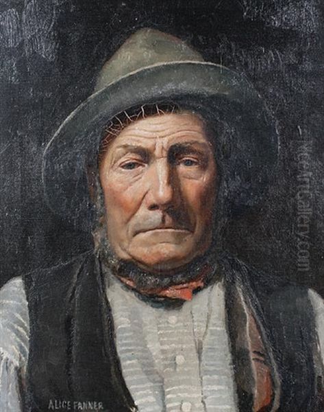 Portrait Of The Twickenham Ferryman Oil Painting by Alice Maud Fanner