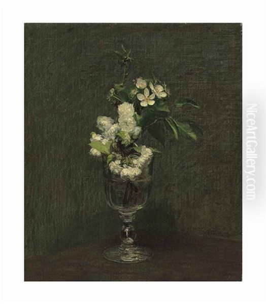 Fleurs De Cerisier Oil Painting by Henri Fantin-Latour