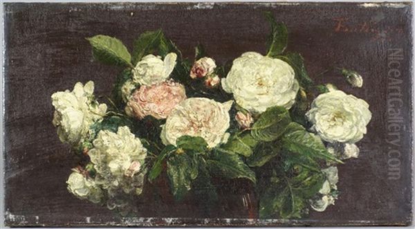 Roses Blanches Oil Painting by Henri Fantin-Latour