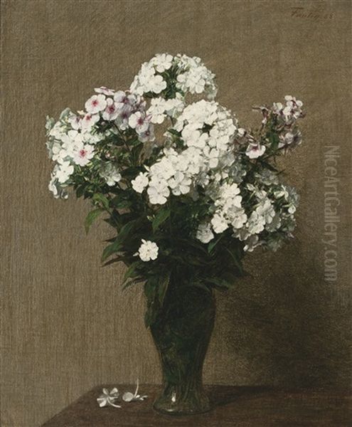 Phlox Oil Painting by Henri Fantin-Latour