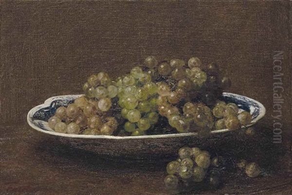 Assiette De Raisin Oil Painting by Henri Fantin-Latour