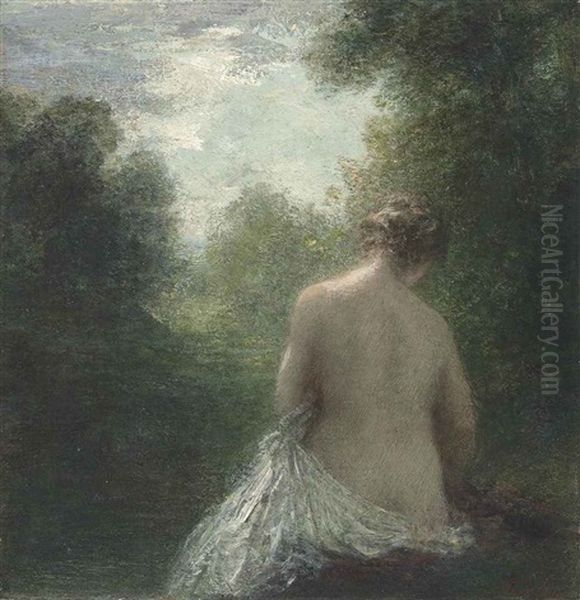 Baigneuse Assise De Dos Oil Painting by Henri Fantin-Latour