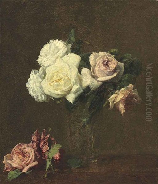 Roses Oil Painting by Henri Fantin-Latour