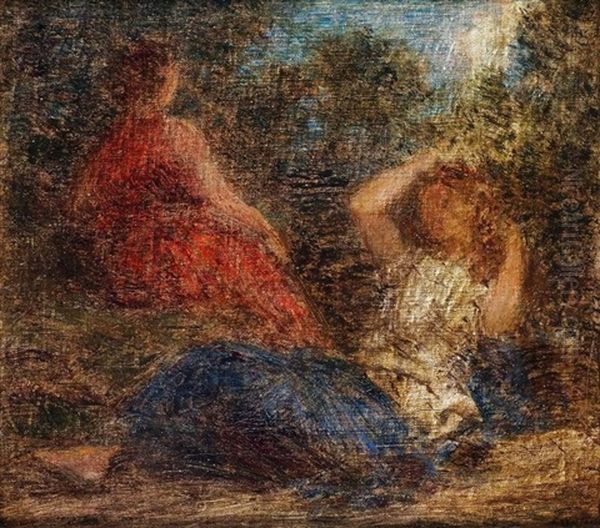 Deux Baigneuses Oil Painting by Henri Fantin-Latour