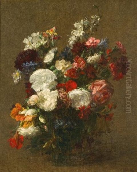 Fleurs Diverses Oil Painting by Henri Fantin-Latour