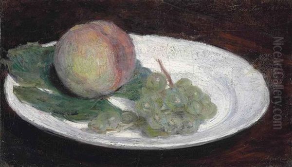 Peche Et Raisin Blanc Oil Painting by Henri Fantin-Latour