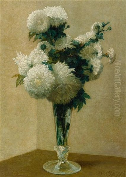 Chrysanthemenstrauss In Einer Vase by Henri Fantin-Latour