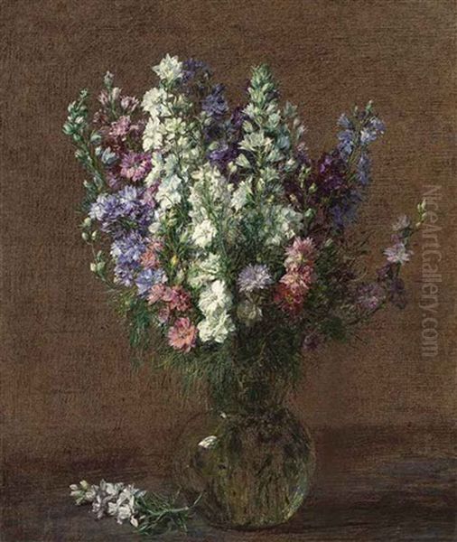 Pieds D'alouette Oil Painting by Henri Fantin-Latour