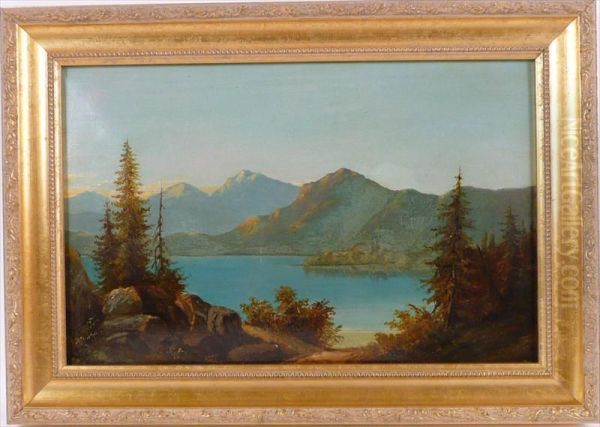 Clear Lake Oil Painting by Reginald Aspinwall