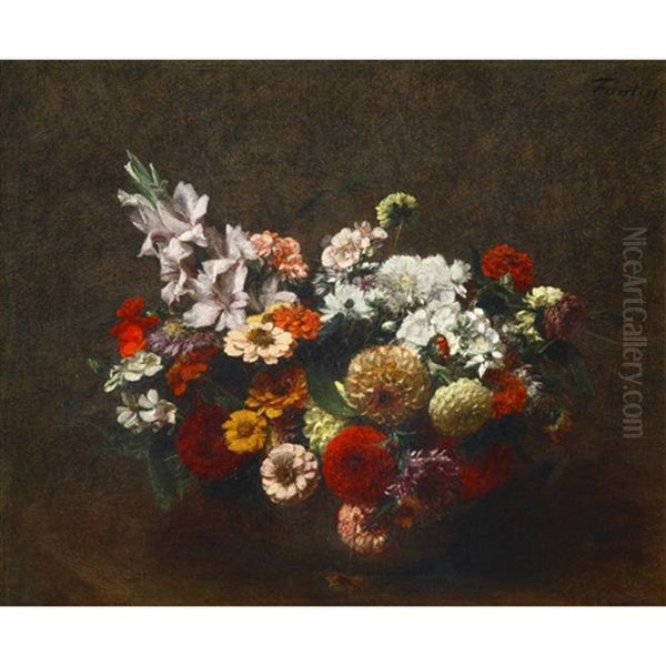 Bouquet De Fleurs Oil Painting by Henri Fantin-Latour