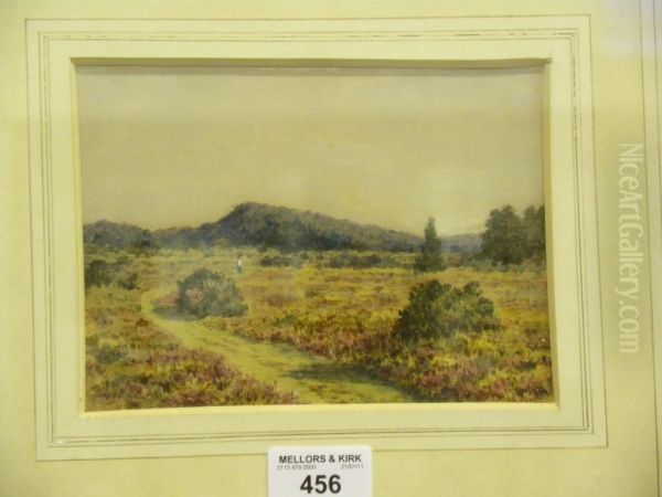 Burghclere Common Hampshire Looking Towards Highclere Oil Painting by Reginald Aspinwall