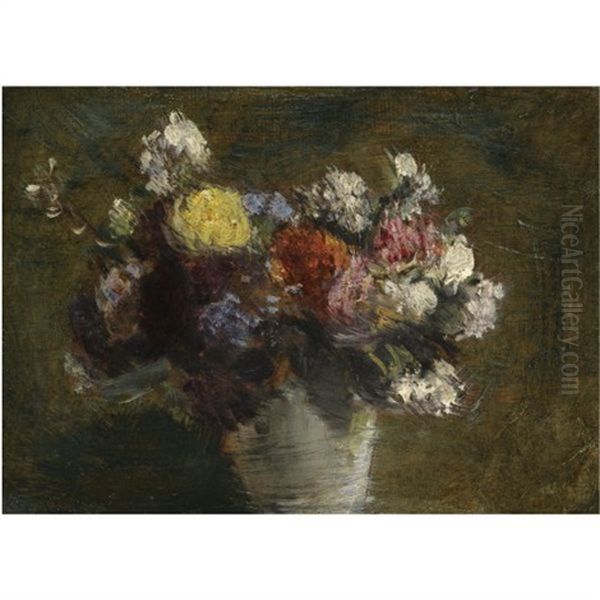 Fleurs Dans Un Pot De Porcelaine Blanche by Henri Fantin-Latour