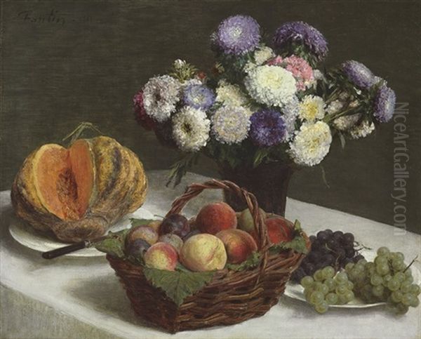 Fleurs Et Fruits Oil Painting by Henri Fantin-Latour