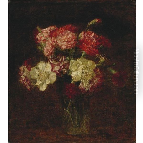 Oeillets Oil Painting by Henri Fantin-Latour