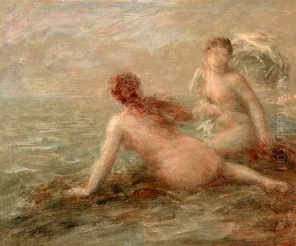 Baigneuses Au Bord De La Mer Oil Painting by Henri Fantin-Latour