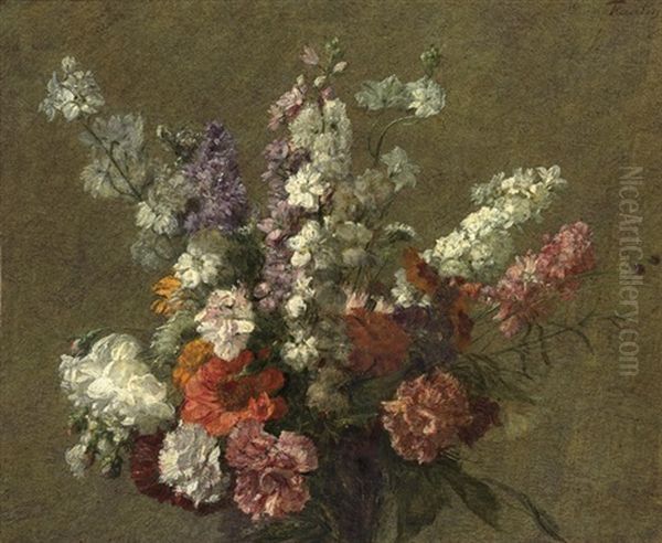 Pieds D'alouette Oil Painting by Henri Fantin-Latour