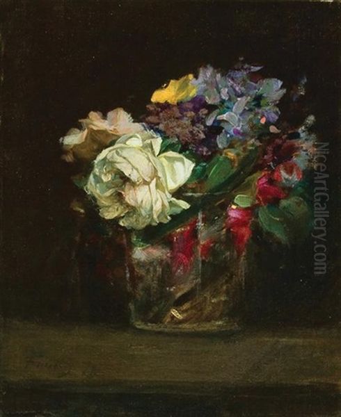 Bouquet Of Flowers Oil Painting by Henri Fantin-Latour