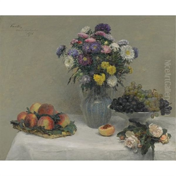 Fleurs Et Fruits Oil Painting by Henri Fantin-Latour