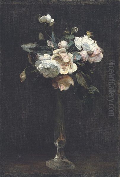 Petites Roses Oil Painting by Henri Fantin-Latour