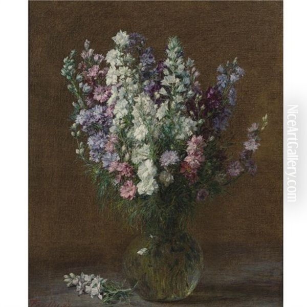 Pieds D'alouette Oil Painting by Henri Fantin-Latour