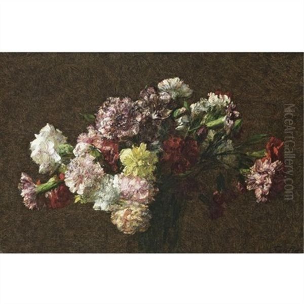 Oeillets Oil Painting by Henri Fantin-Latour