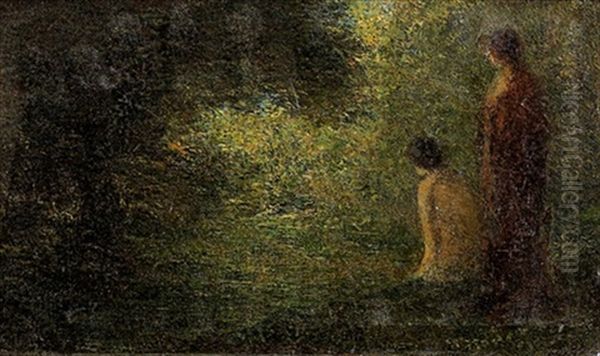 Deux Baigneuses Sous Bois Oil Painting by Henri Fantin-Latour