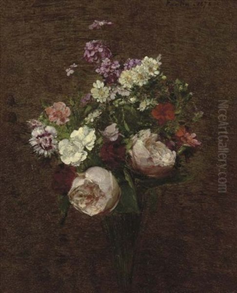 Vase De Fleurs Oil Painting by Henri Fantin-Latour