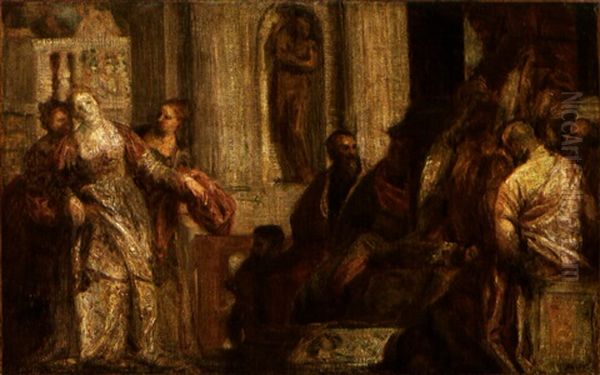 L'evanouissement D'esther Devant Assuerus (after Veronese) Oil Painting by Henri Fantin-Latour