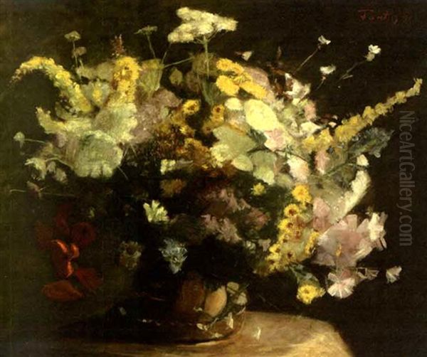 Still Life Of Flowers Oil Painting by Henri Fantin-Latour