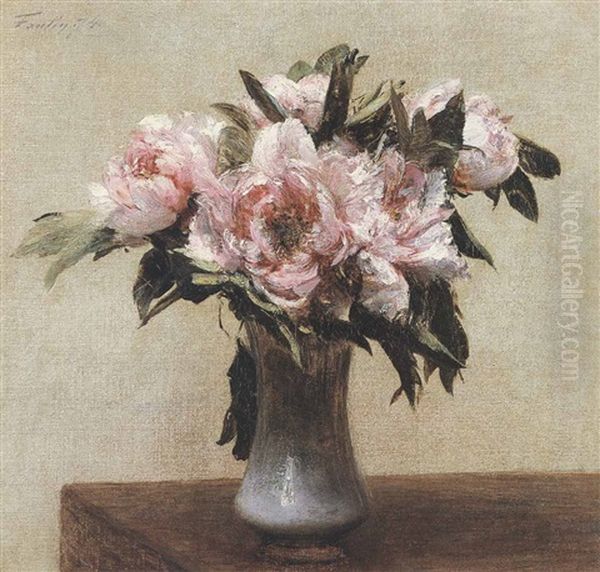 Pivoines Dans Un Vase Oil Painting by Henri Fantin-Latour