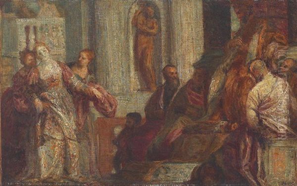 L'evanouissement D'esther Devant Assuerus (after Veronese) Oil Painting by Henri Fantin-Latour