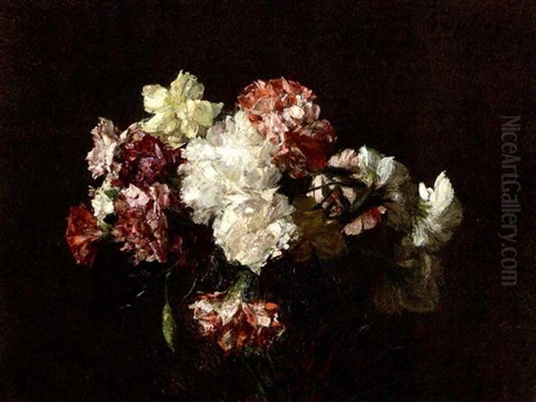 Oeillets Oil Painting by Henri Fantin-Latour