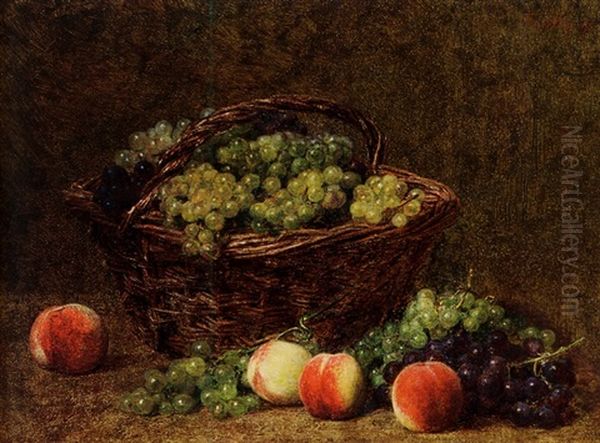 Panier De Raisins Blancs Et De Peches Oil Painting by Henri Fantin-Latour