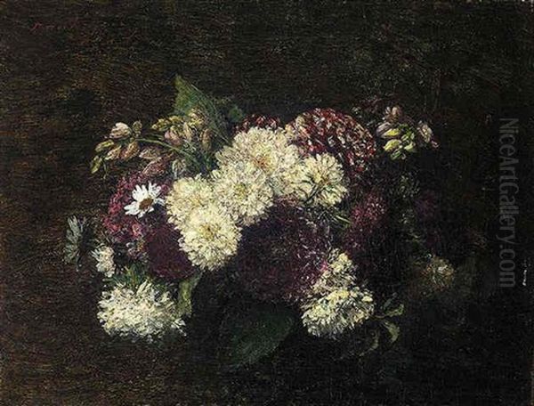 Chrysanthemes Et Fleurs Diverses Oil Painting by Henri Fantin-Latour