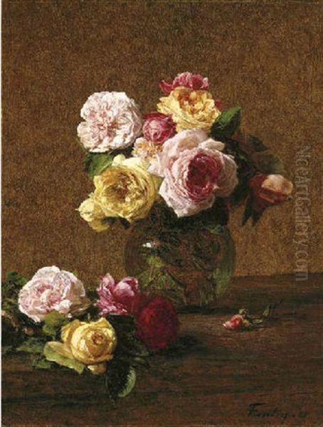 Roses Oil Painting by Henri Fantin-Latour