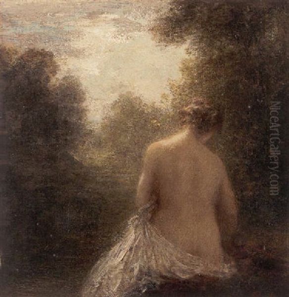 Baigneuse Assise De Dos Oil Painting by Henri Fantin-Latour