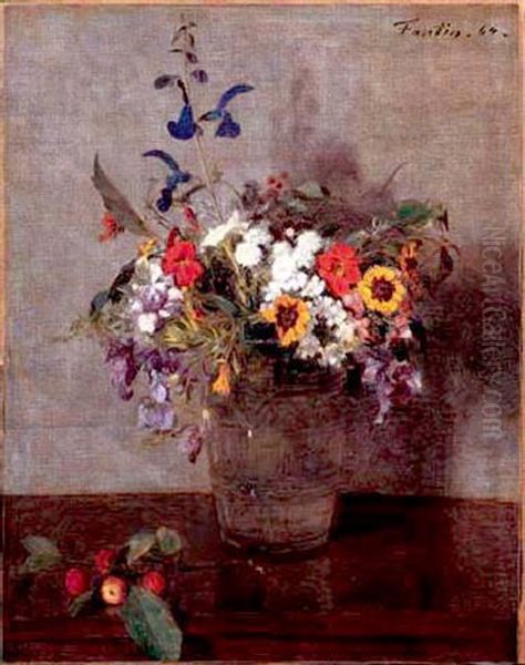 Fleurs Diverses Oil Painting by Henri Fantin-Latour