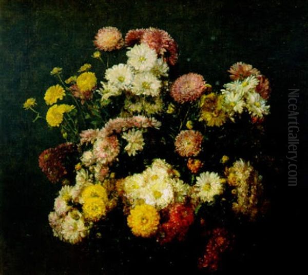 Chrysanthemen Oil Painting by Henri Fantin-Latour