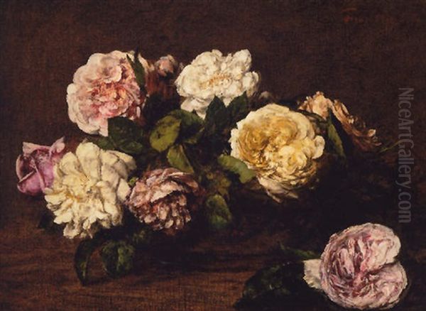 Fleurs, Roses Oil Painting by Henri Fantin-Latour