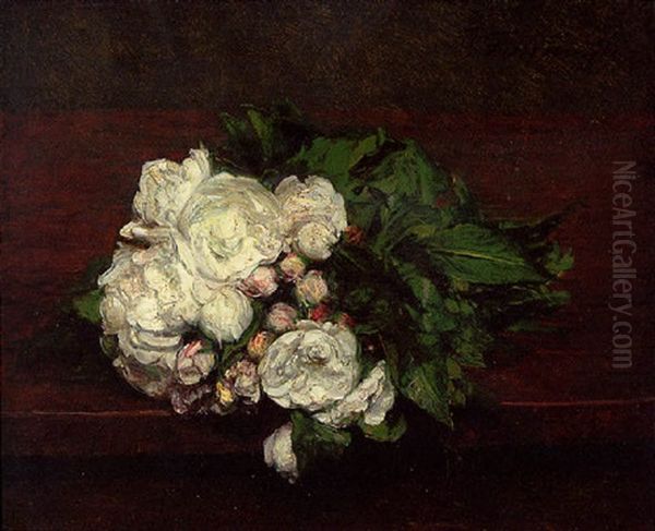 Fleurs, Roses Blanches Oil Painting by Henri Fantin-Latour