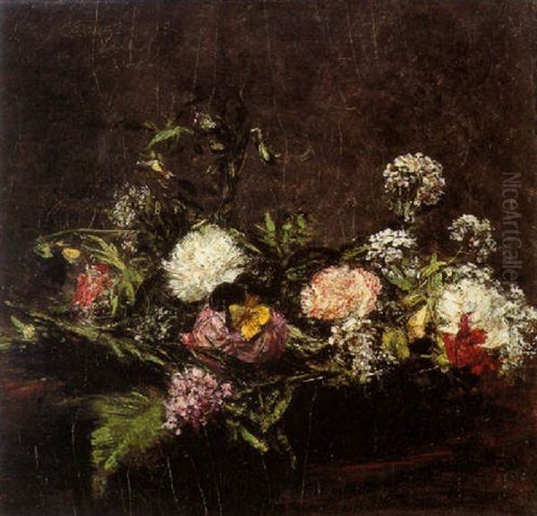 Fleurs Oil Painting by Henri Fantin-Latour