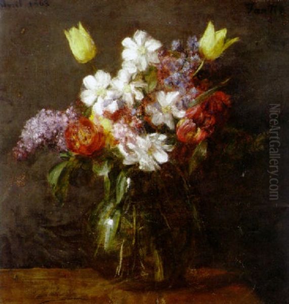 Fleurs Oil Painting by Henri Fantin-Latour