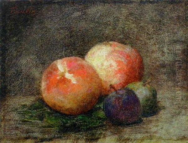 Peches Et Prunes Oil Painting by Henri Fantin-Latour