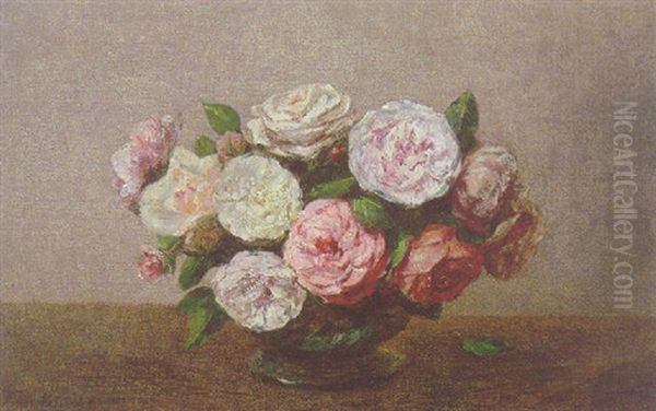 Bol De Roses Oil Painting by Henri Fantin-Latour