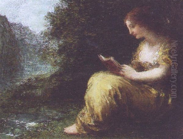 A Young Lady Reading Oil Painting by Henri Fantin-Latour